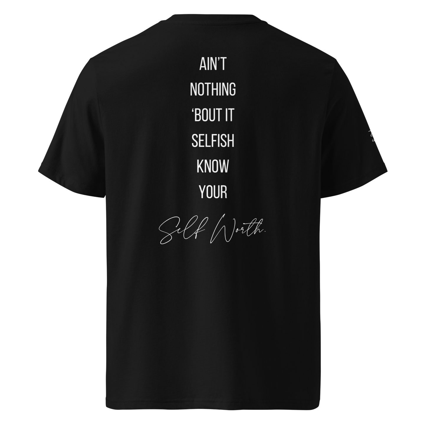 Self Worth Tee (Black Embroidery)